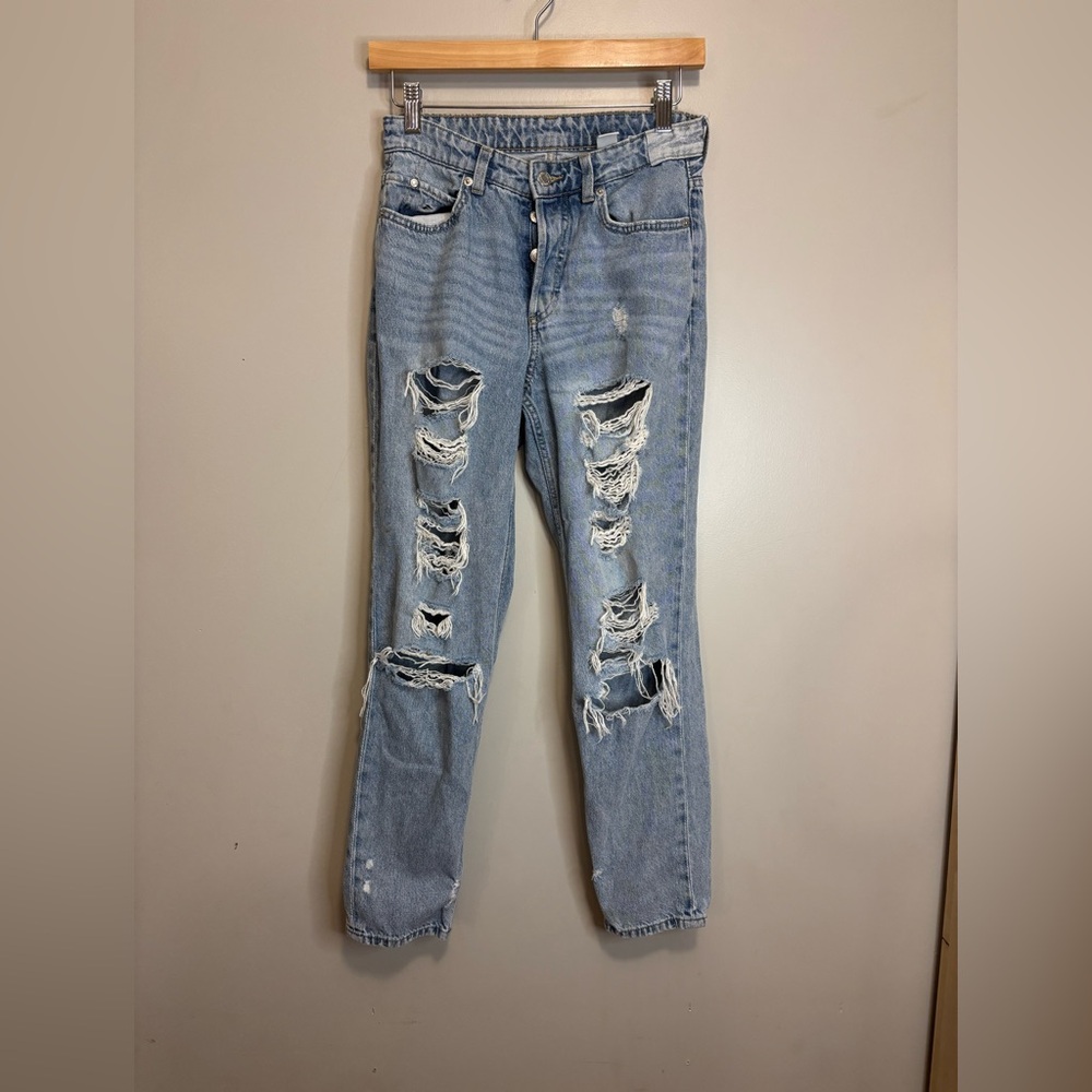 Distressed Light Blue Jeans